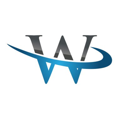 W mavi ilk şirket logosu swoosh
