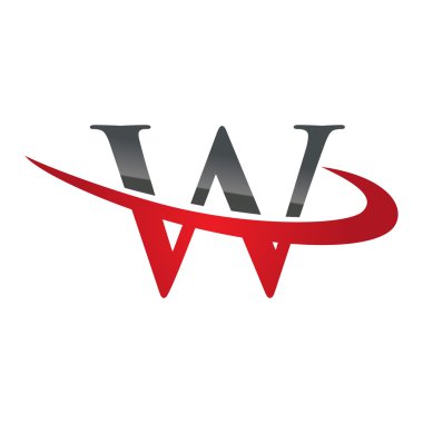 W kırmızı ilk şirket logosu swoosh