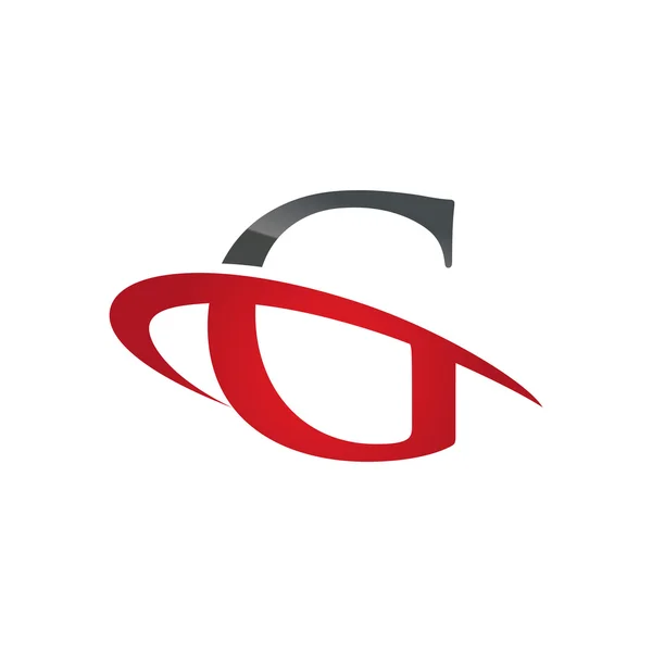 G rouge entreprise initiale logo swoosh — Image vectorielle