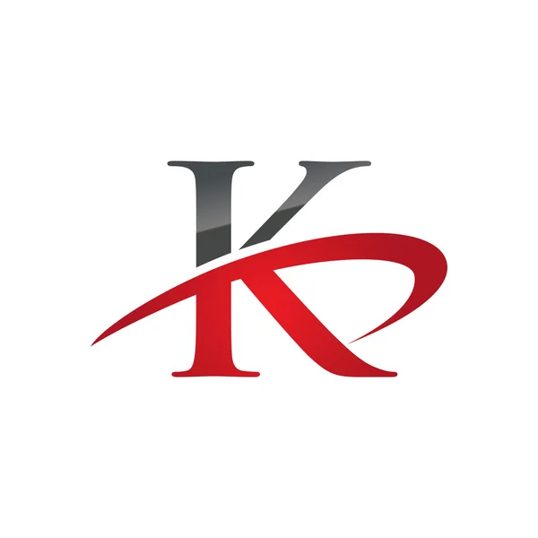 K rouge entreprise initiale logo swoosh — Image vectorielle