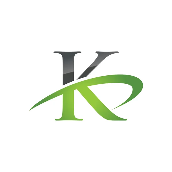K vert entreprise initiale logo swoosh — Image vectorielle