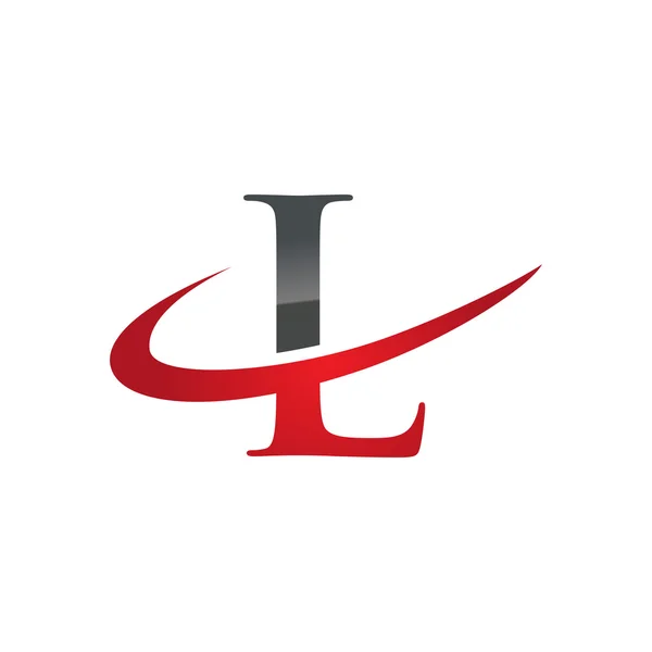 Początkowa firmy L czerwony swoosh logo — Wektor stockowy