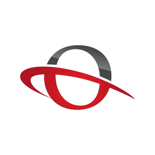 O vörös vállalat kezdeti swoosh logó — Stock Vector