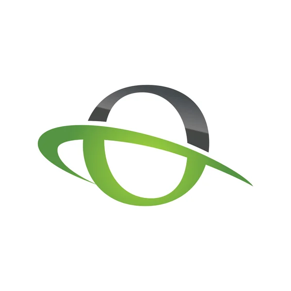 O verde inicial empresa swoosh logo — Vector de stock