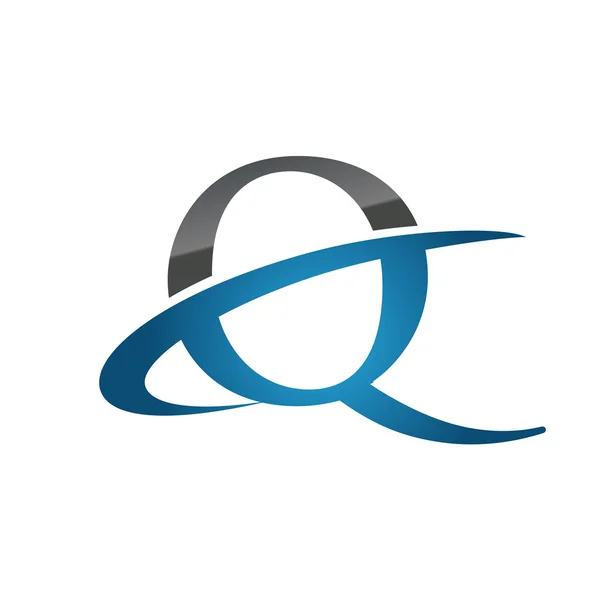 Q 青初期会社スウッシュのロゴ — ストックベクタ