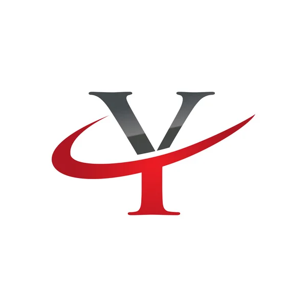Y logotipo inicial empresa swoosh vermelho — Vetor de Stock