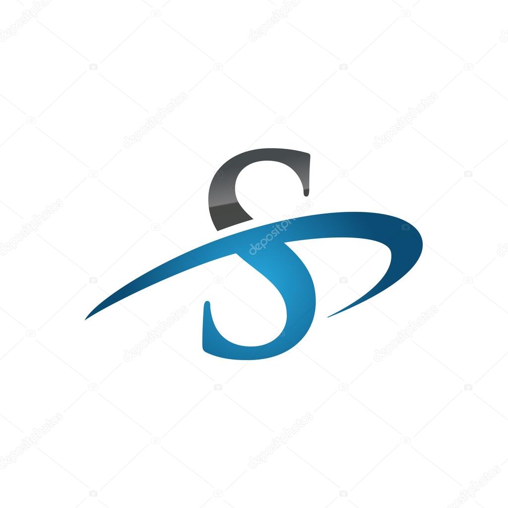 S blue initial company swoosh logo