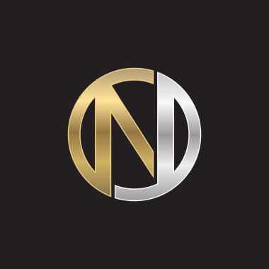 N ilk daire şirket veya No logo siyah arka plan