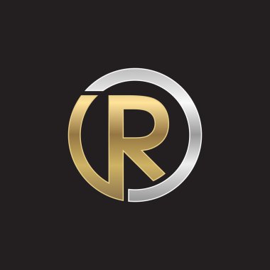 R ilk daire şirket veya Ro veya logo siyah arka plan