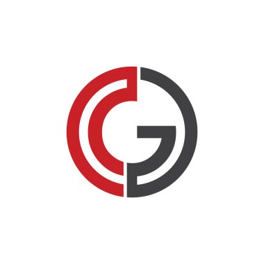 G ilk daire şirket veya git Og logosu kırmızı