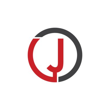 J ilk daire şirket veya Jo Oj logosu kırmızı