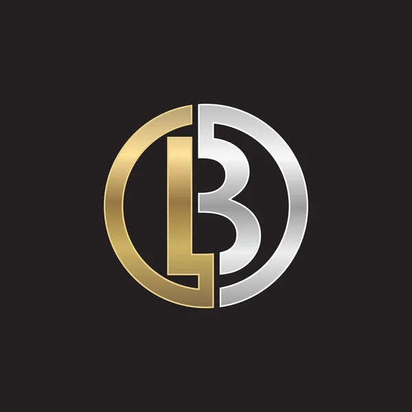 B начальный круг компании или BO OB логотип черный фон — стоковый вектор