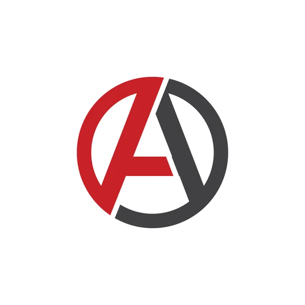 A cég első kör vagy Ao Oa logo piros — Stock Vector