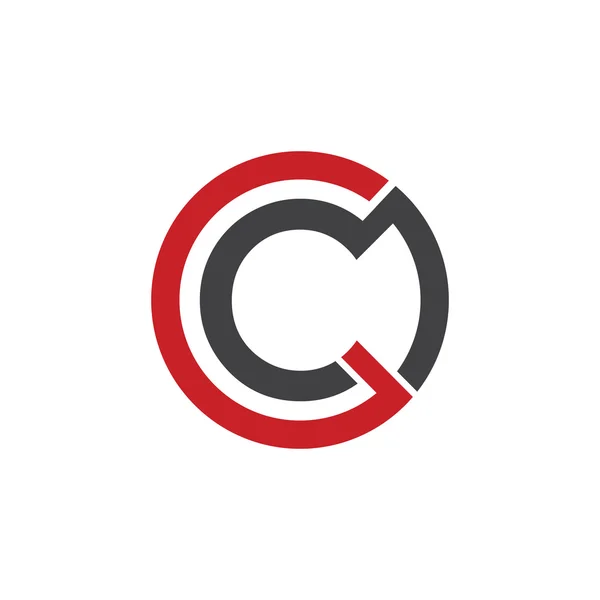 C cercle initial entreprise ou CO OC logo rouge — Image vectorielle