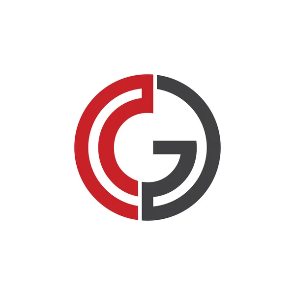 G 初期円会社または行く Og ロゴ赤 — ストックベクタ