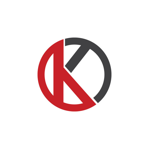 K initial circle company or KO OK logo red