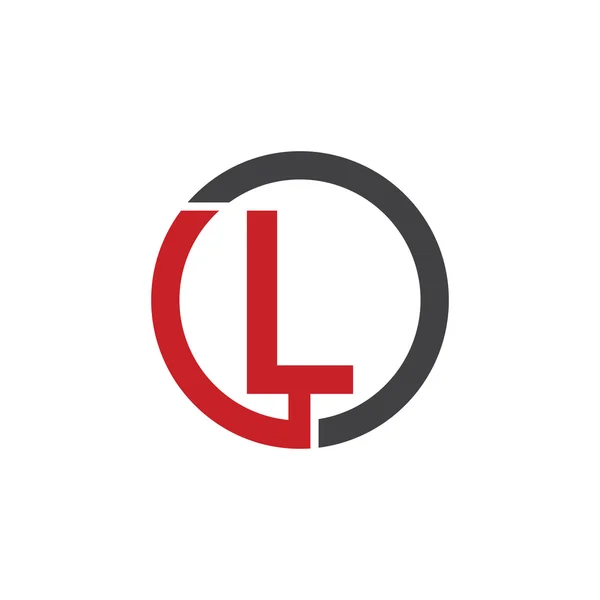 L initial circle company or LO OL logo red — Stock Vector