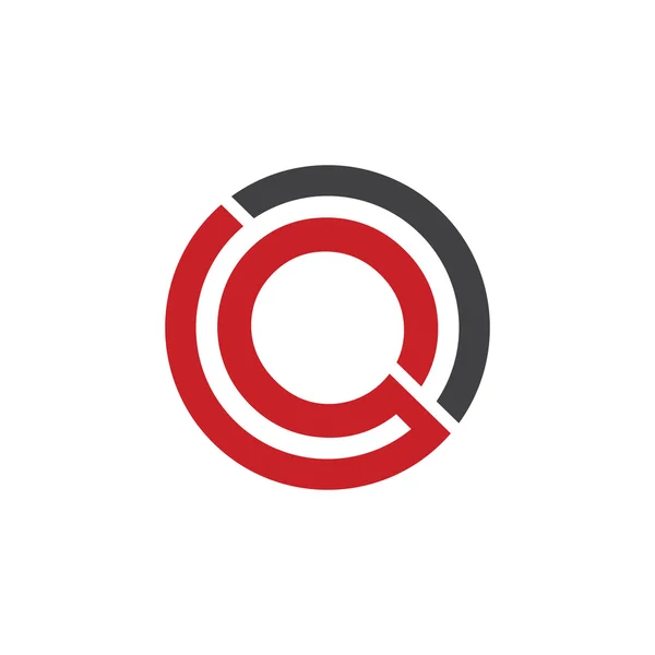 Q cercle initial entreprise ou QO OQ logo rouge — Image vectorielle