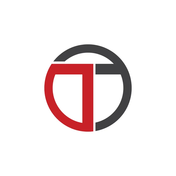 T empresa círculo inicial o logotipo de TO OT rojo — Vector de stock