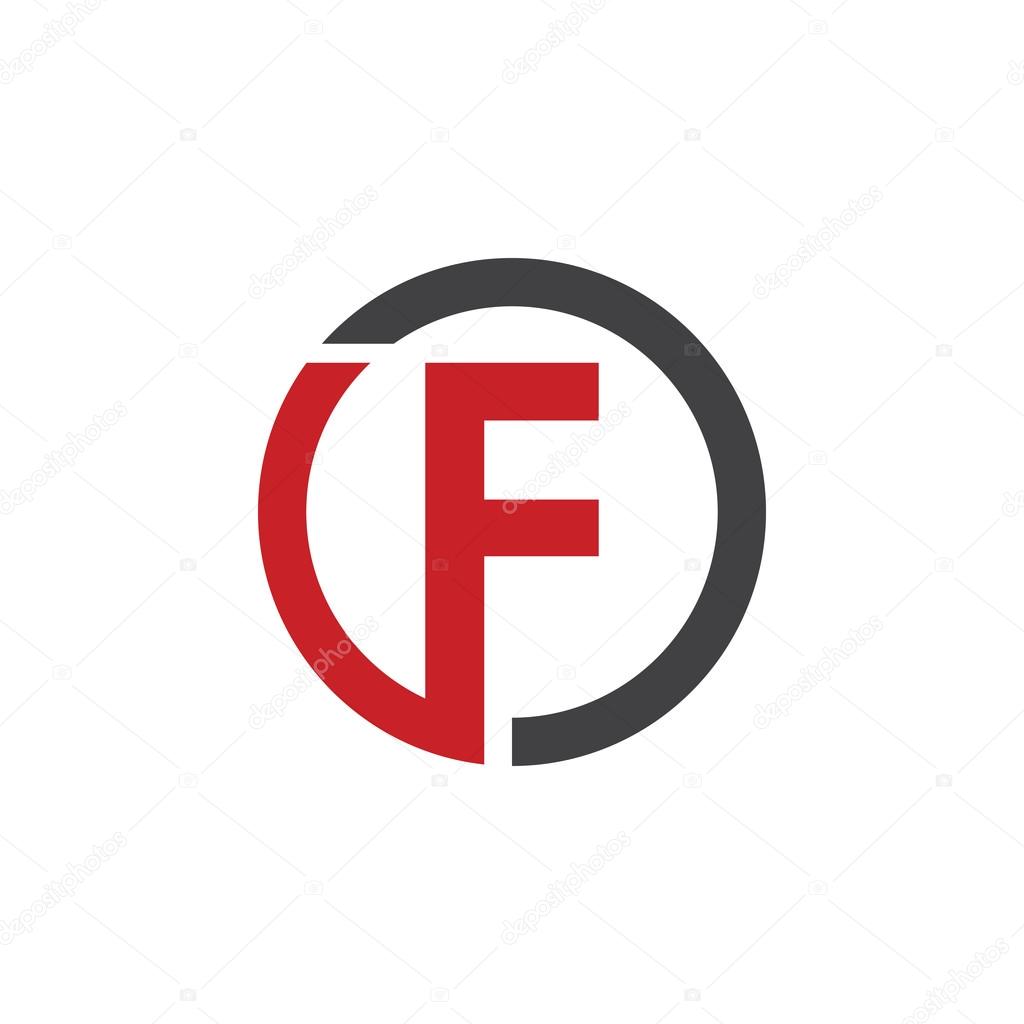 F initial circle company or FO OF logo red