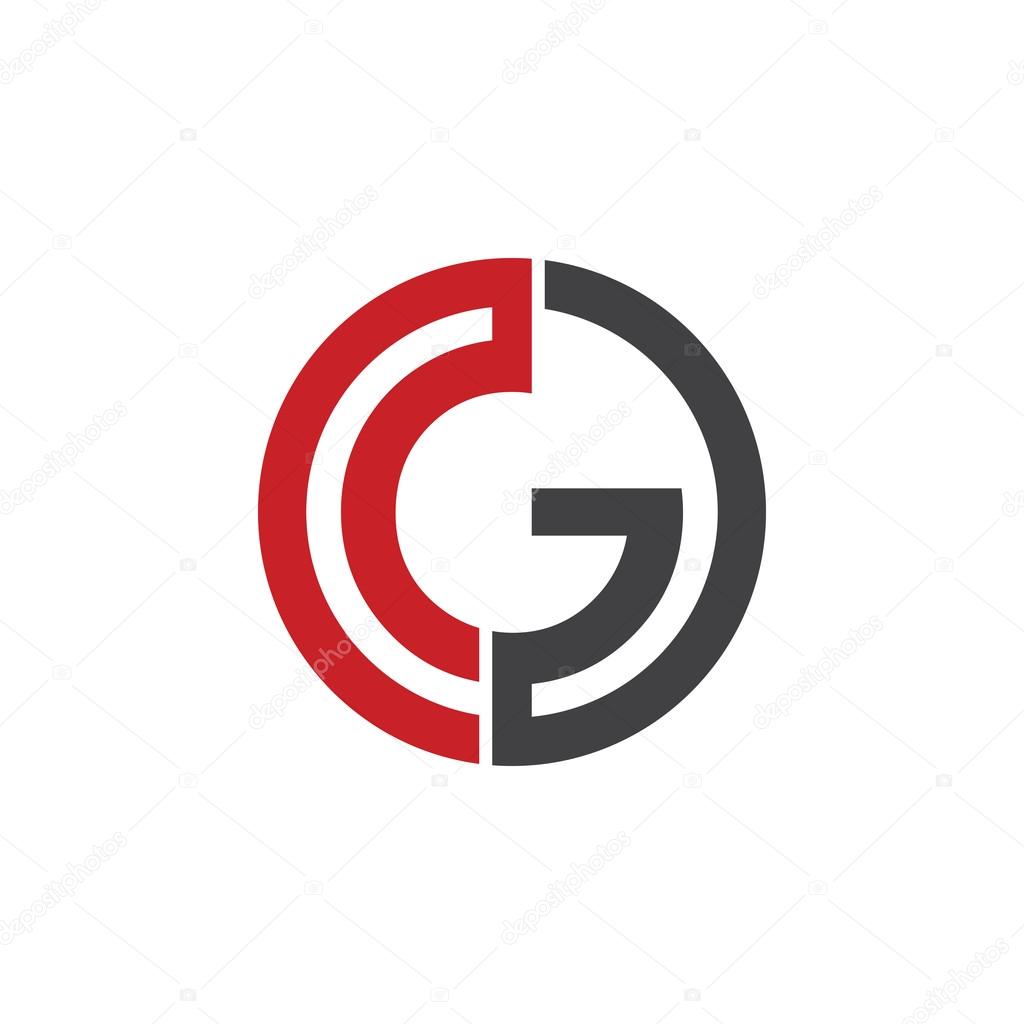 G initial circle company or GO OG logo red