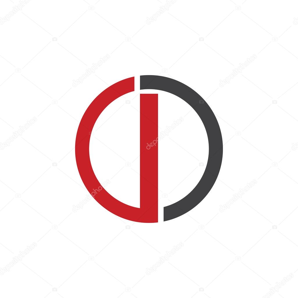 I initial circle company or IO OI logo red