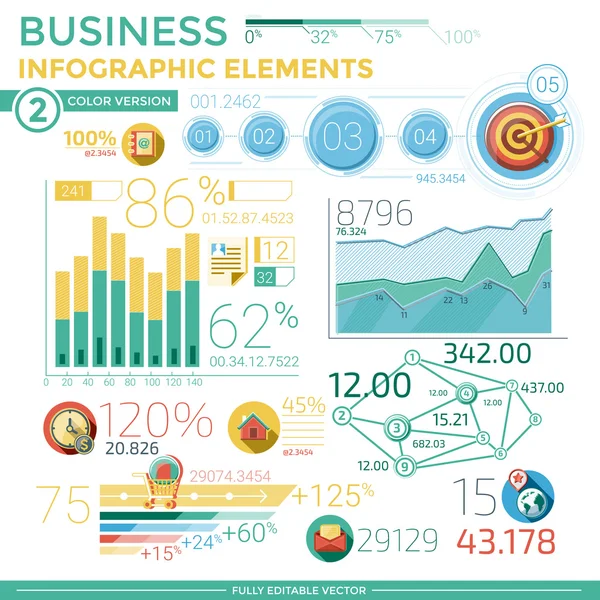 Elementos de infografía empresarial — Vector de stock