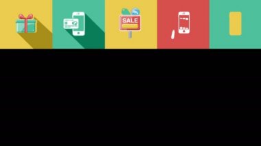 İş ve satış düz simgeler kümesi. 4k.