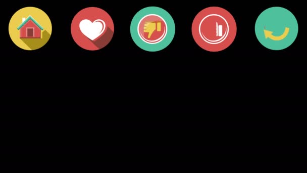 Conjunto de iconos planos de Internet y Web. 4K . — Vídeo de stock