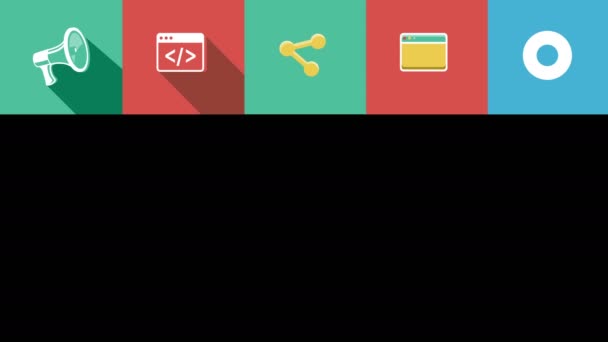 Internet e Web Flat Icons Set. 4K . — Video Stock