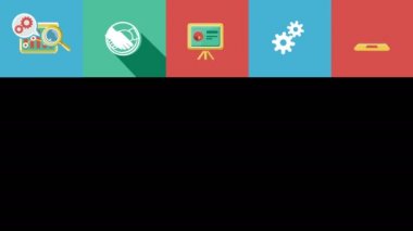 İş ve başlangıç düz Icons Set. 4k.