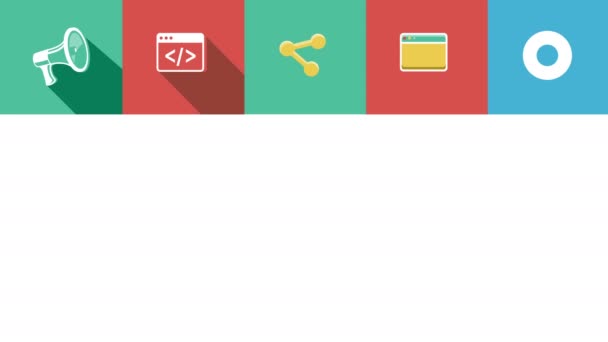 Conjunto de iconos planos de Internet y Web. 4K . — Vídeo de stock
