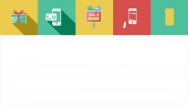 İş ve satış düz simgeler kümesi. 4k.