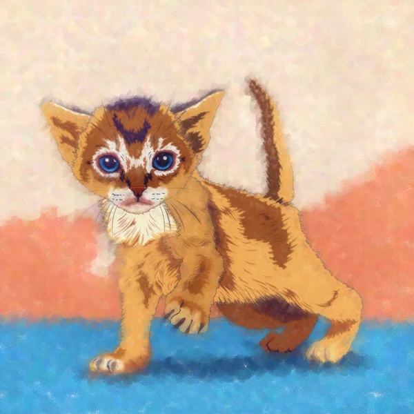 ภาพประกอบลูกแมวตลก — ภาพถ่ายสต็อก