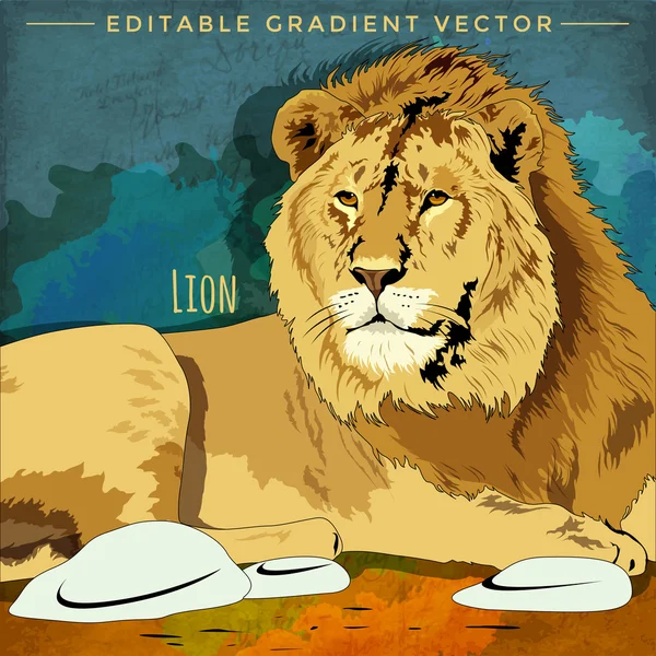 Chats sauvages. Lion — Image vectorielle