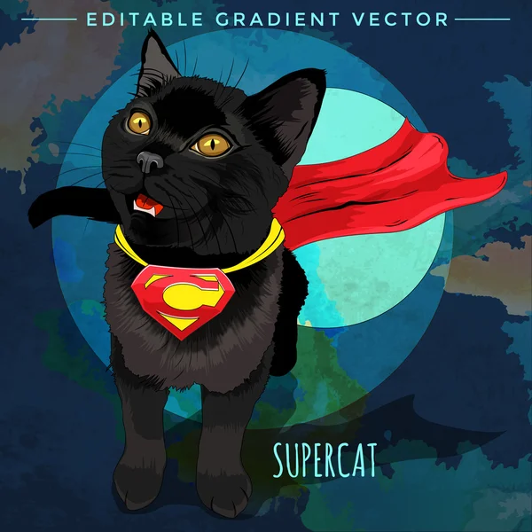 Γάτες υπερήρωες. Supercat — Διανυσματικό Αρχείο