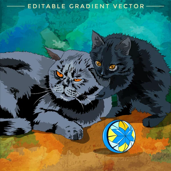 Иллюстрация кошек и котят — стоковый вектор