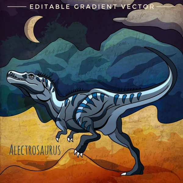 Dinozor Habitat. Alectrosaur vektör çizim