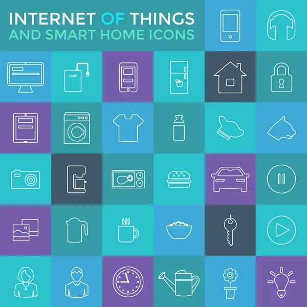 Smart Home și Internet of Things Icon Set — Vector de stoc