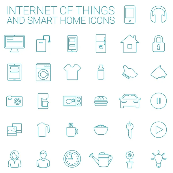 Smart Home și Internet of Things Icon Set — Vector de stoc