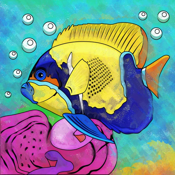 Färgglada akvariefiskar — Stockfoto