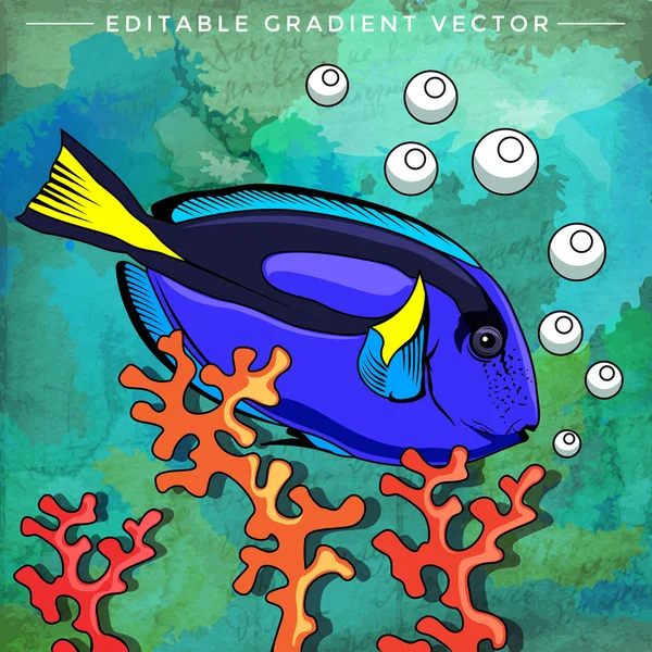 Renkli akvaryum balık — Stok Vektör