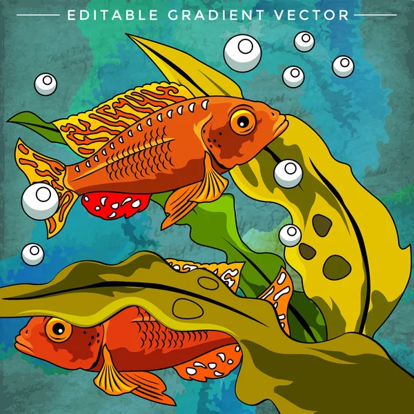 Coloridos peces de acuario — Vector de stock