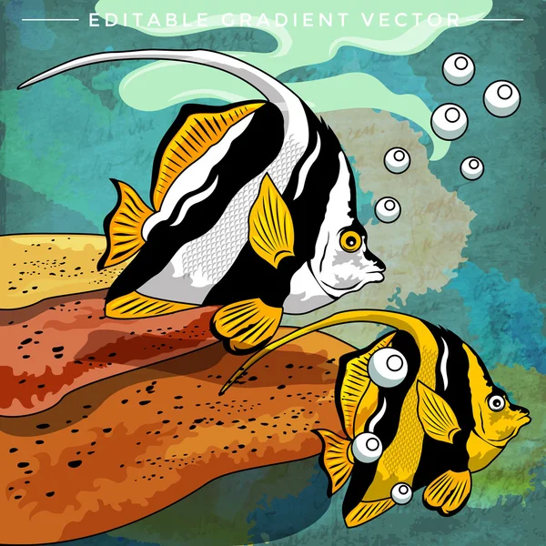 Coloridos peces de acuario — Vector de stock