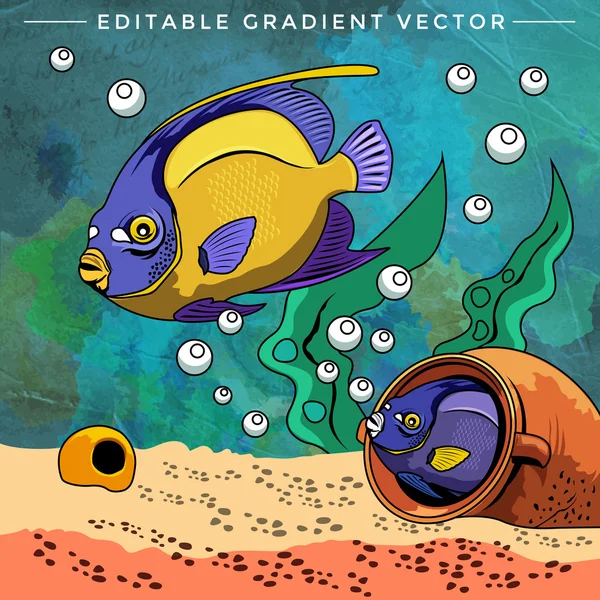 Красочные аквариумные рыбы — стоковый вектор