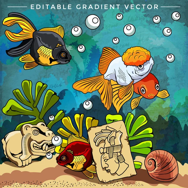 Coloridos peces de acuario — Vector de stock