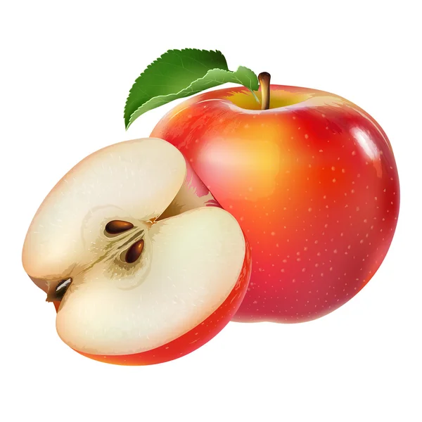 Red apple on white background — Stock Photo, Image