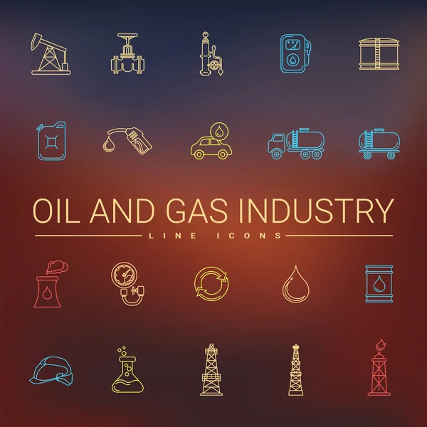 Иконы нефтегазовой отрасли — стоковый вектор