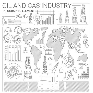 Petrol ve gaz endüstrisi Infographic öğeleri
