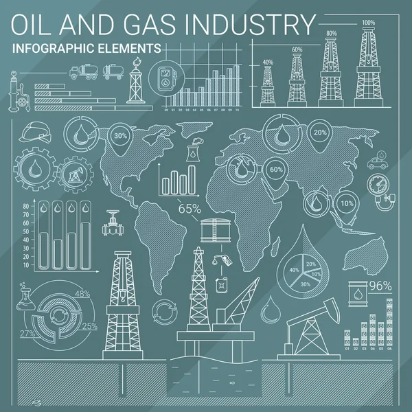 Инфографические элементы нефтегазовой отрасли — стоковый вектор